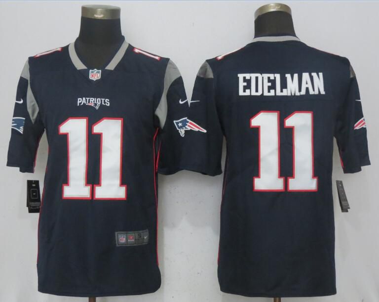 Men New England Patriots #11 Edelman Navy Blue 2017 Vapor Untouchable New Nike Limited Playe NFL Jerseys->->NFL Jersey